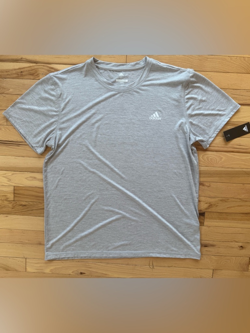 adidas Light Gray Short Sleeve Performance Tee  men’s XL
